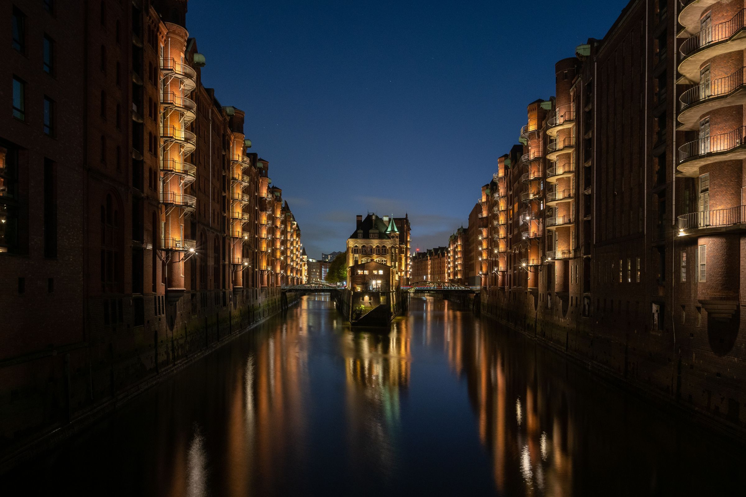Speicherstadt Hamburg am Abend